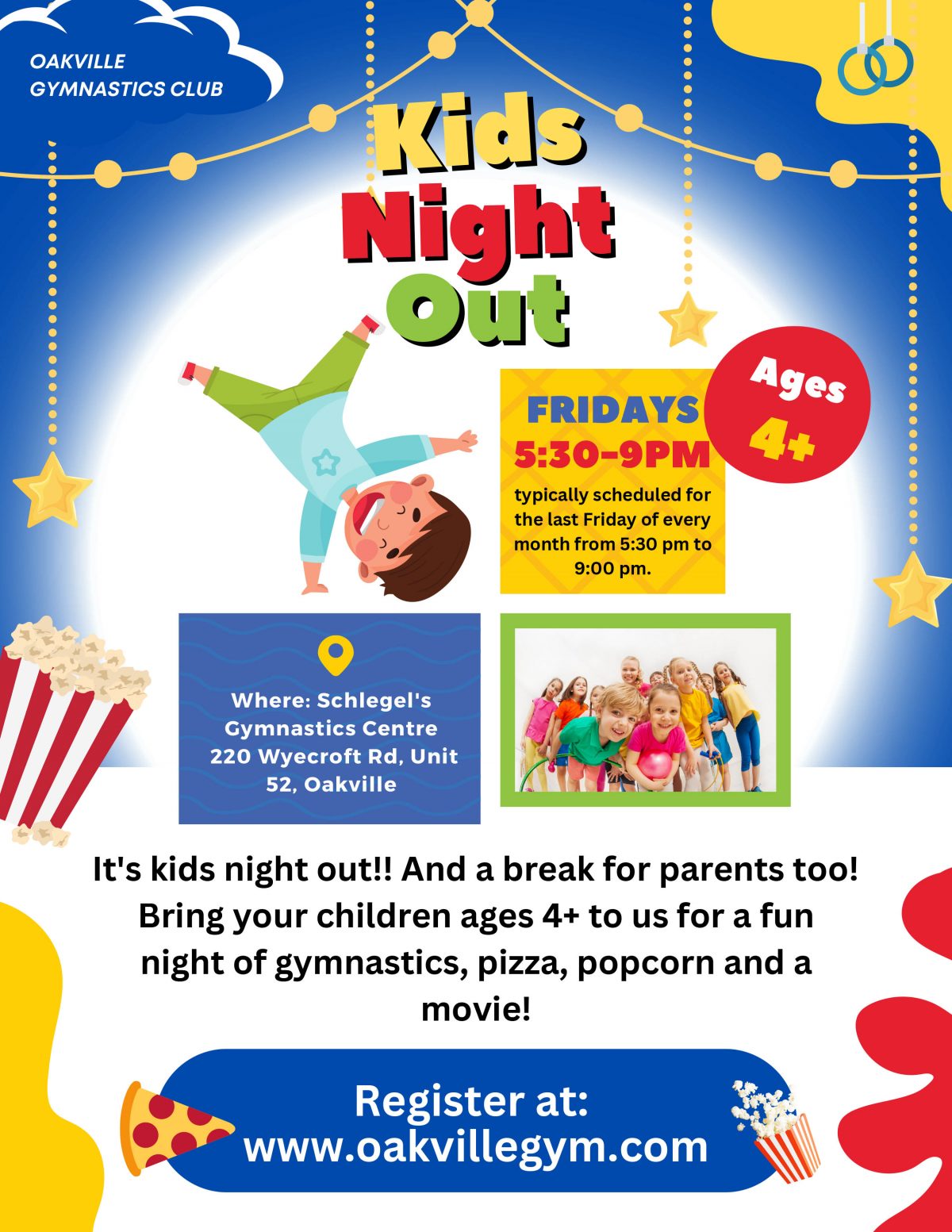 Kids Night Out | Oakville Gymnastics Club