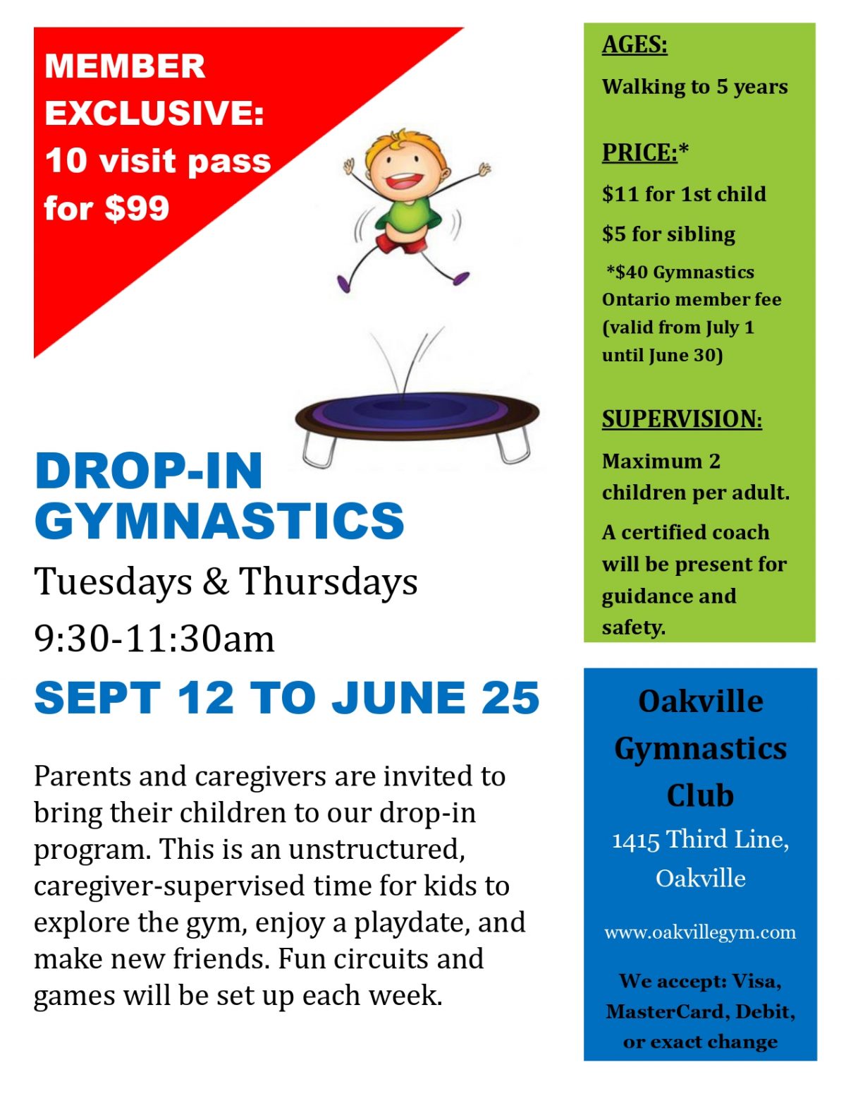 Recreational Gymnastics Programs Oakville Gymnastics Club