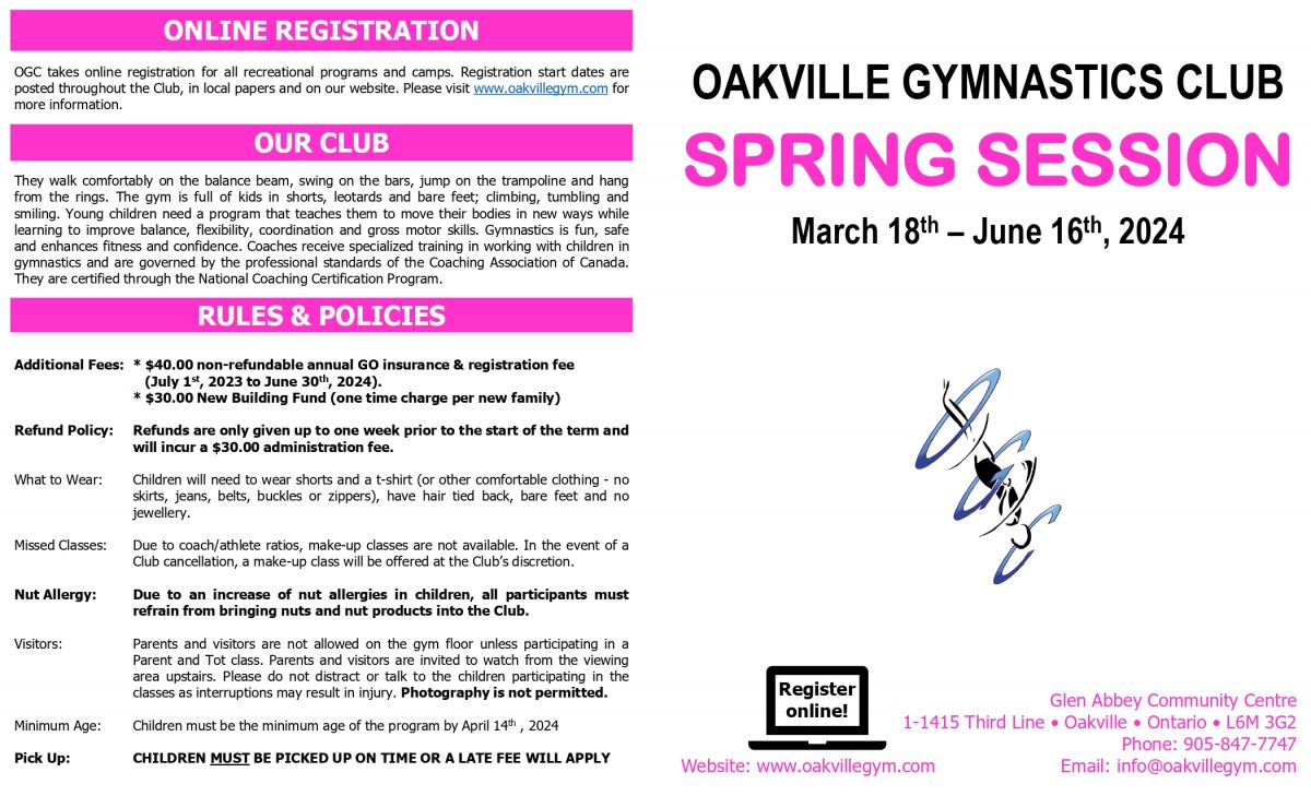Recreational Gymnastics Programs | Oakville Gymnastics Club